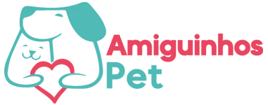 Logo oficial Amiguinhos Pet: blog de dicas e cuidados para cães e gatos.