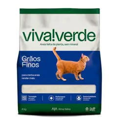 Viva!Verde Areia Higiênica para Gatos - Grãos Finos - 4kg