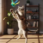Gato saudável e ativo após dieta com ração para gato obeso.